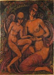 GILLOT Gustave 1888-1965,Amour maternel,1926,Millon & Associés FR 2012-04-20