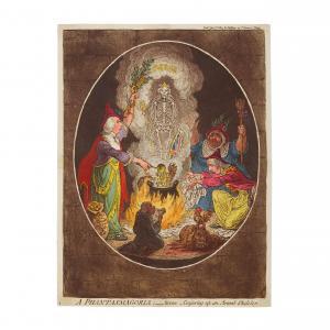 GILLRAY James 1756-1815,A Phantasmagoria: Scene - Conjuring Up an Armed Sk,1803,Bonhams 2023-11-01