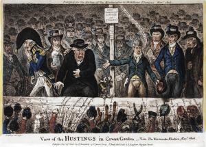 GILLRAY James 1756-1815,VIEW OF THE HUSTINGS IN COVENT GARDEN – VIDE THE W,Sotheby's GB 2018-03-14