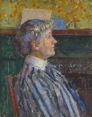 GILMAN Harold 1876-1919,THE STRIPED BLOUSE (PORTRAIT OF IRENE BATTISCOMBE,,1915,Sotheby's 2016-11-22