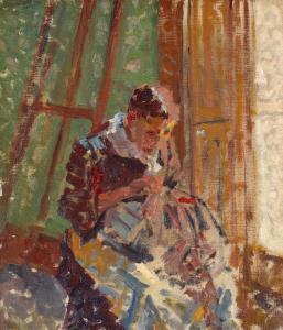 GILMAN Harold 1876-1919,Woman Sewing,Sotheby's GB 2023-11-22