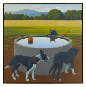 GILMOUR GUY 1955,Three Dogs at the Water Trough,Leonard Joel AU 2020-12-07