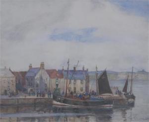 GILMOUR James E 1800-1900,A fishing harbour in the Scottish Isles,Woolley & Wallis GB 2007-07-16