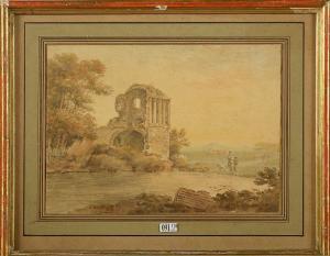 GILPIN William Sawrey 1762-1843,Paysage animé aux ruines antiques,VanDerKindere BE 2016-09-13