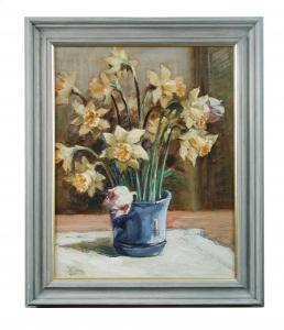 GILROY JOHN 1900,Still life of daffodils,20th Century,Cheffins GB 2019-10-24