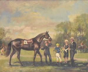 GILROY John Thomas Young,Racing horse in landscape with jockey,Clevedon Salerooms 2024-02-01