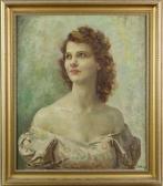 GILROY John Thomas Young,shoulder length portrait of a lady,1985,Ewbank Auctions 2020-07-23