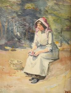 GILROY John William 1868-1944,Young woman wearing,Tennant's GB 2023-01-14