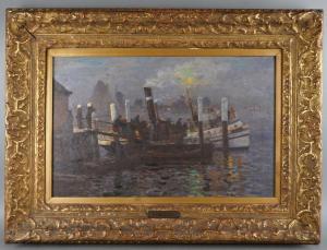 GILSOUL Victor 1867-1939,Débarcadère sur l'Amstel,Legros BE 2025-03-27