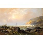 GINE Alexander Vasiliev 1830-1880,coastal view with ship,1861,Sotheby's GB 2002-11-20
