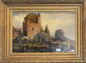 GINKEL Johan Godfried 1827-1863,Paysage hollandais animé,Rops BE 2015-06-21