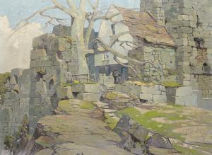 GINNER Charles 1878-1952,Cliff-edge scene with stone walls,1930,Rosebery's GB 2024-03-12