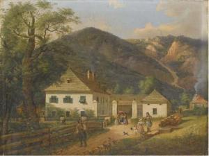 GINOWSKY Joseph 1800-1857,Ferme autrichienne au pied de montagnes,Christie's GB 2006-06-22