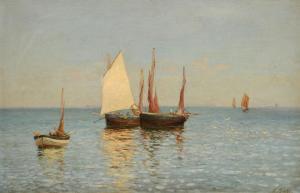 GIOLI Luigi 1854-1947,Marina con barche,Meeting Art IT 2024-04-20