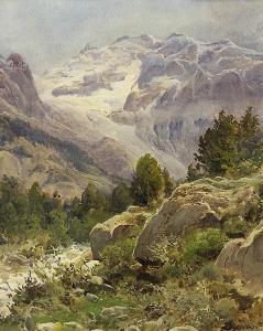 GIORNI Carlo 1800-1900,Mountain Landscape,Clars Auction Gallery US 2013-08-11