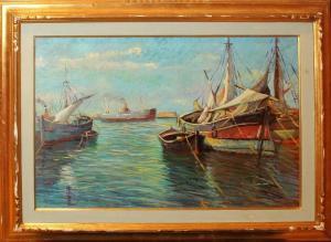 Giovanelli Nello 1922-1996,Barche in porto,Estense Casa d'Aste IT 2017-10-14