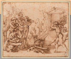 Giovanni Battista Franco 1500-1561,Prometheus bringing fire to mankind,Galerie Koller CH 2018-03-23
