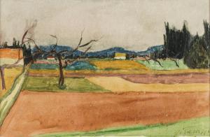 GIRARD Georges 1917-2003,Les champs,Dogny Auction CH 2018-03-06