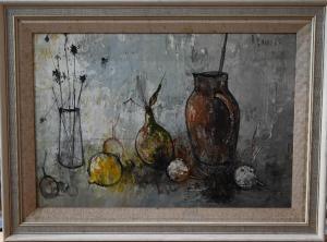 GIRARD Michel,Still life study with lemon, onions and vessels,1967,Andrew Smith and Son 2021-04-15