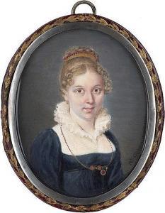 GIRARDET Alexandre 1767-1836,Junge Frau im dunkelblauen Kleid,1816,Galerie Bassenge DE 2017-12-01