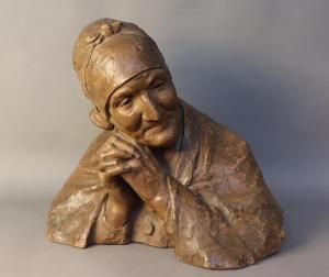 GIRARDET Berthe Imer 1869-1940,Buste de vieille femme au fichu,Auxerre Enchères FR 2019-12-01