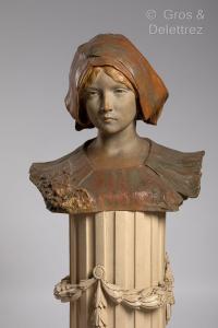 GIRARDET Berthe Imer 1869-1940,Portrait de jeune fille en buste,Gros-Delettrez FR 2023-01-24