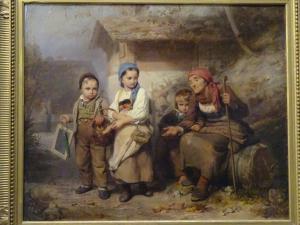 GIRARDET Edouard Henri 1819-1880,Famille de paysans,1877,Hôtel des ventes d'Avignon FR 2022-11-26