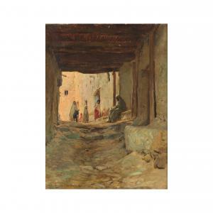 GIRARDET Eugene 1853-1907,Figures dans un passage à Bou Saada,1895,Cornette de Saint Cyr 2024-02-21