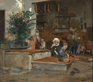 GIRARDET Eugene,Les enfants du cordonnier,1887,Artcurial | Briest - Poulain - F. Tajan 2023-12-30