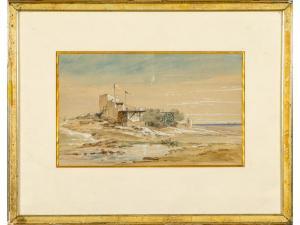 GIRARDON Pierre Gustave 1821-1887,Edifice en bord de mer,Hôtel des ventes d'Avignon FR 2021-03-06