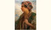 GIRARDOT Alexandre Antoine 1815,portrait d'une jeune femme orientale,Aguttes FR 2005-12-19