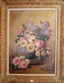 GIRAUD Jules Lazare 1804-1869,Bouquet de roses et de lilas,Loizillon FR 2021-10-12