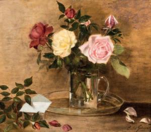 GIRAUD Jules Lazare 1804-1869,Vase de roses sur un entablement,Neret-Minet FR 2016-03-25