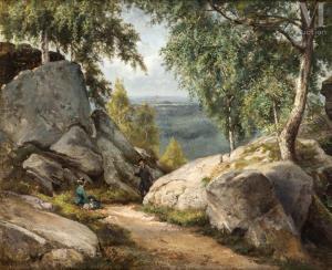 GIRAUD Sebastien Charles 1819-1892,La montée au Calvaire en forêt de Fontain,1881,Millon & Associés 2023-04-21
