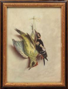 GIRAULT Louis C 1870-1892,Nature Morte: Woodpeckers,1862,Neal Auction Company US 2021-09-11