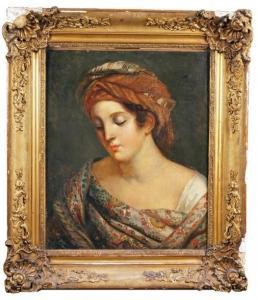 Girodet Trioson Anne Louis 1767-1824,PORTRAIT DE FEMME DÉGUISÉE EN ORIENTALE,Pillon FR 2015-02-08