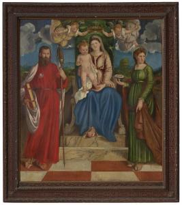 GIROLAMO DENTI, CALLED GIROLAMO DI TIZIANO 1510-1572,The Madonna and Child with Saint Ja,Christie's 2022-06-16