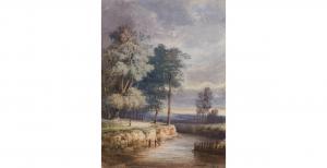 girot Antoine Marie 1809-1885,Trees by a riverside,1858,Mallams GB 2021-03-10