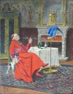 GIROT François Joseph 1873-1916,Cardinal à l'Ara bl,Gautier-Goxe-Belaisch, Enghien Hotel des ventes 2021-12-05