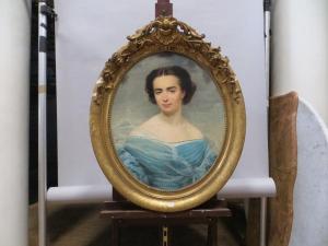 GIROUARD Henriquetta Lucquin 1819-1866,Portrait ovale de « Mademoiselle An,1862,Versailles Enchères 2018-03-18