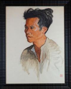 GIROUD MARIE JOSEPHINE 1873-1962,Portrait d'un vietnamien,Yann Le Mouel FR 2020-10-28