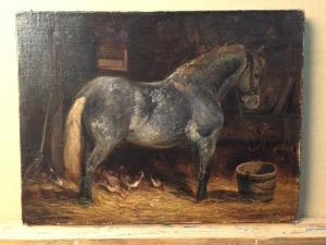 GIROUX Achille 1820-1894,Cheval dans une écurie,Sadde FR 2018-11-29