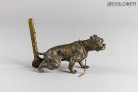 GIROUX Alphonse 1775-1848,Paris Staff terrier retenu par une chaîne à un piq,Art Valorem 2021-06-15