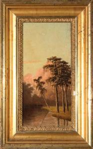 GIROUX Charles 1828-1885,Bayou Landscape with Cypress Trees,Neal Auction Company US 2019-11-23