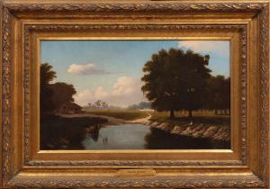 GIROUX Charles 1828-1885,Early Morning Fishing,Neal Auction Company US 2023-09-08