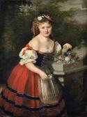 Girsik Josef 1804,Portrét mladej dámy s košíkom kvetov,1850,Soga SK 2018-10-02