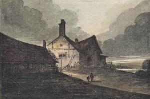 GIRTIN Thomas 1775-1802,figures approaching a farmhouse, early evening,Christie's GB 2015-01-28