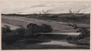 GIRTIN Thomas 1775-1802,River landscape with distant windmill and town on ,Dreweatts GB 2017-02-21