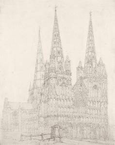 GIRTIN Thomas 1775-1802,The West Front of Lichfield Cathedral, Derbyshire,Christie's GB 2009-12-09