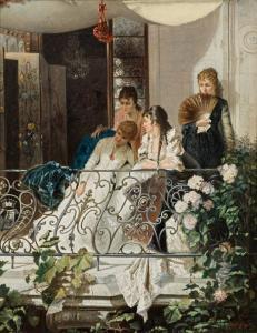 GISELA Josef 1851-1899,Young women on a balcony,im Kinsky Auktionshaus AT 2019-10-22